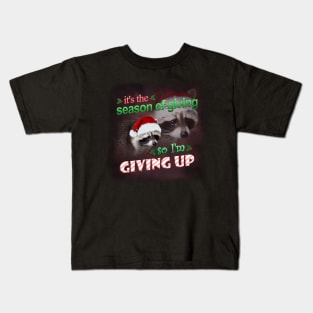 Christmas Raccoon Meme Kids T-Shirt
